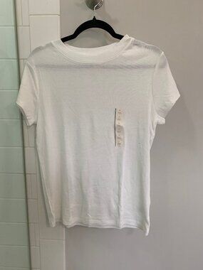 A New Day Women's Slim Fit Short Sleeve Ribbed Casual Top Size Large